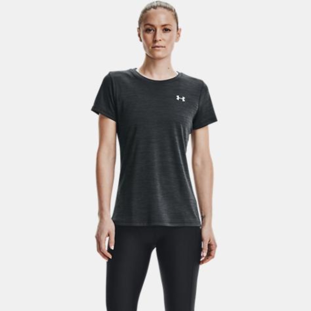 Women's Under Armour UA Velocity Twist Short Sleeve Loose Fit Top Black